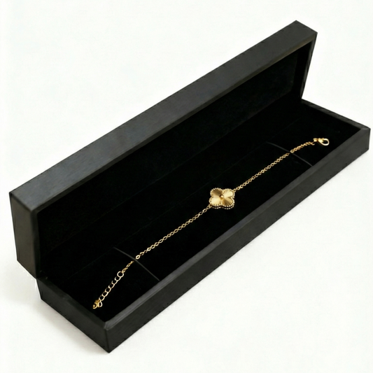 Gold plated Four-leaf clover charm bracelet